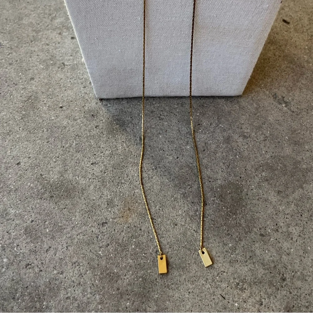 Vintage Madewell Long necklace sautoir, gold tone adjustable pendant Round Ring - Picture 12 of 14